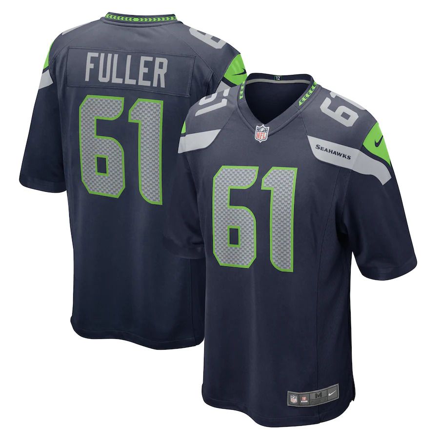 Men Seattle Seahawks #61 Kyle Fuller Nike College Navy Game NFL Jersey